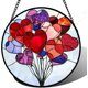 thumbnail image 1 of Colgante ventana vitral flor colibrí retro 25cm pájaro atrapasol Día Madre cumpleaños regalo abuela mujeres amantes aves, 1 of 7