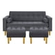 thumbnail image 1 of Sofa Retro 3c + 2 Pouf Felpa 01 Gris, 1 of 6