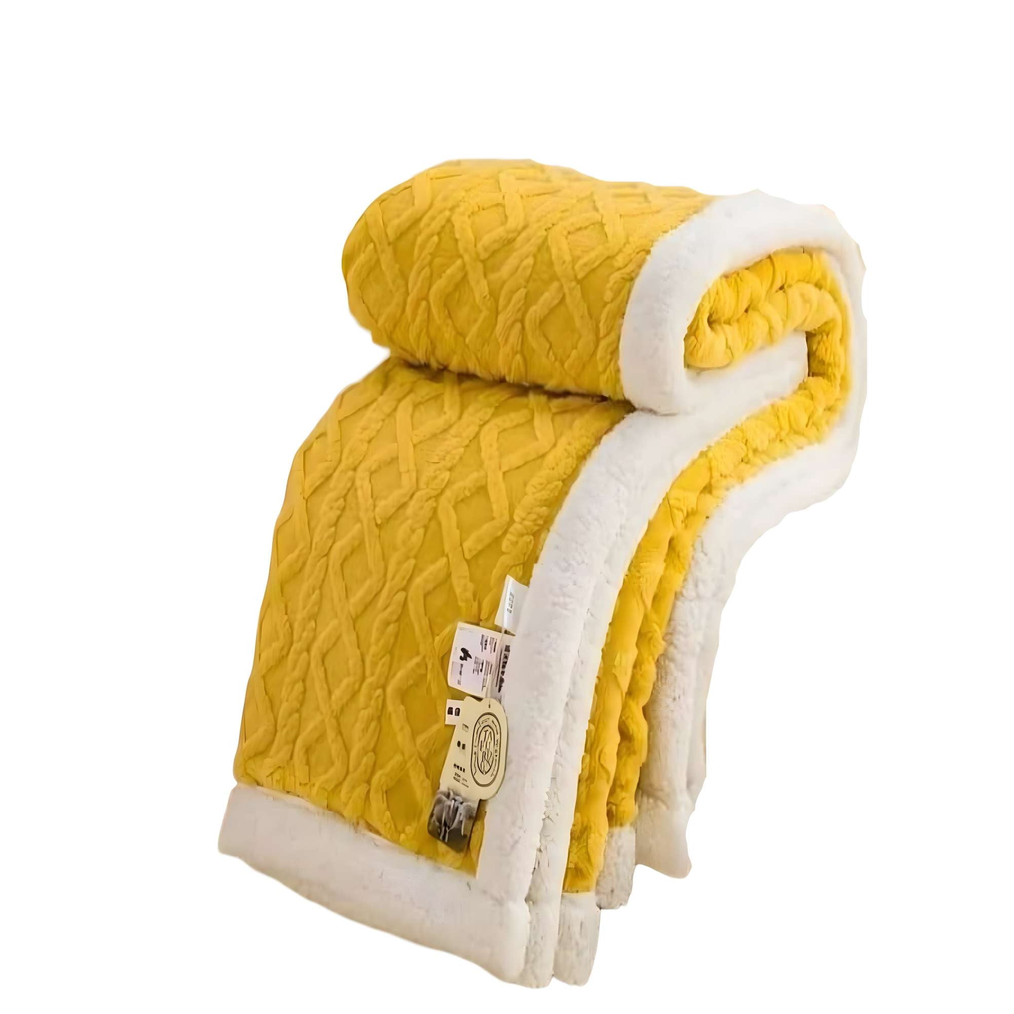 Genérico - Frazadas Texturizadas Plaza Y Media Amarillo