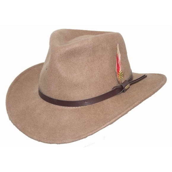 Sombrero Scala Classico de Fieltro Aplastable Beige para Hombre Talla Grande