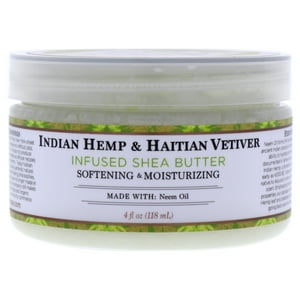 Nubian Heritage - Manteca De Karité Con Infusión De Cáñamo Indio Y Vetiver Haitiano De Para Unisex - Humectante De 4 Oz