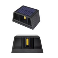 Tomasstore - Aplique Luz Cálida Solar Foco Doble Cara De Pared Negro