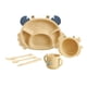 thumbnail image 1 of Juego De Cuencos Con Forma De Cangrejo, Plato De Comida Para Bebés, Vajilla Para Niños Pequeños, Utensilios Para Bebés, Amarillo, 1 of 5