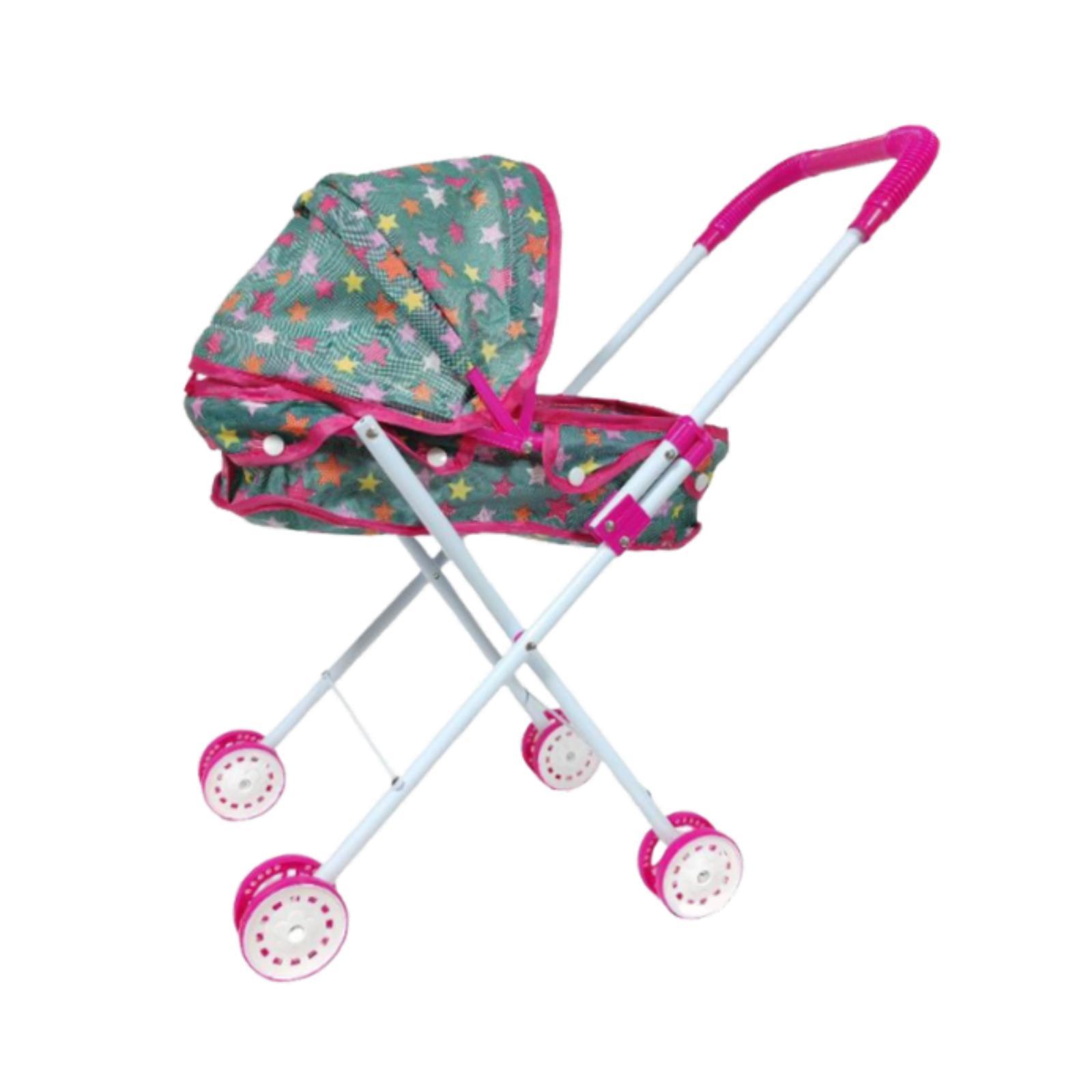 Magideal - Carrito De Empuje Para Muñecas, Juguete Para Niños De 3 Años En Adelante, Práctico Accesorio, Fácil Almacenamiento, Juego De Simulación Para Niños, Pl Patrón De Estrella