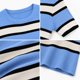 thumbnail image 3 of Polera Rayada Rib Mujer Tejida Manga Corta Cuello Redondo azul Talla Única, 3 of 3