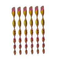Ioensy - 6 Uds 12 Pulgadas Repelente De Aves Espiral Reflectante Varillas De Miedo Decoración Accesorio Café