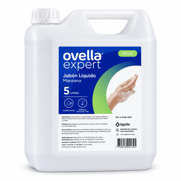 Jabón Líquido para Manos Ovella Manzana 5 Litros