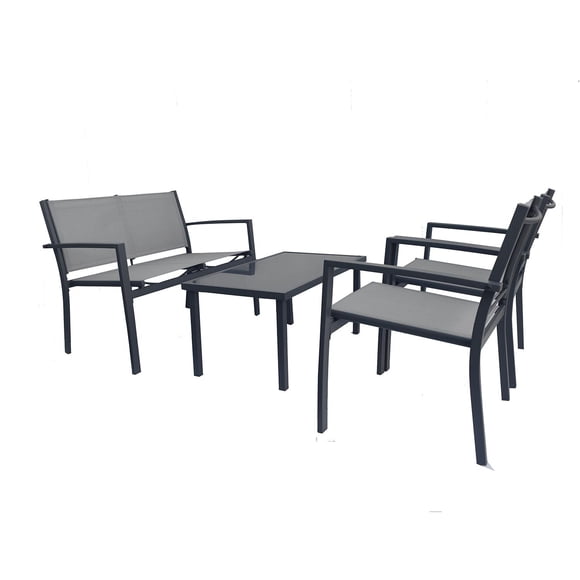 Juego Set De Terraza Madeira 4 Piezas Gris