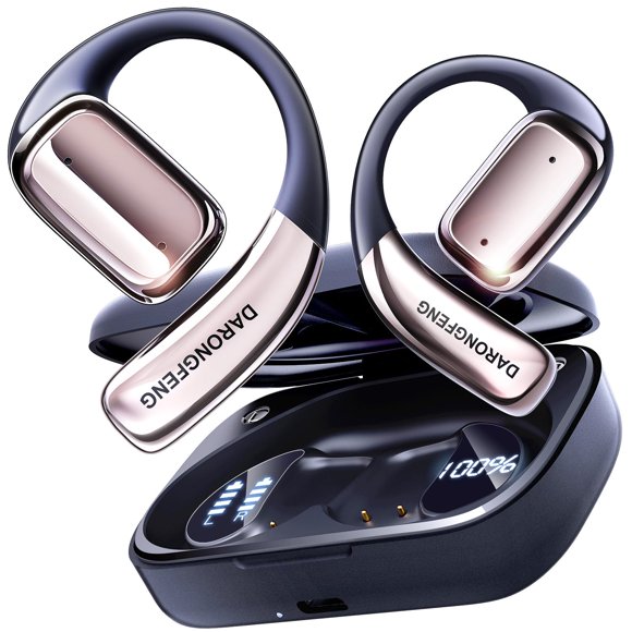 Auriculares inalámbricos Bluetooth DARONGFENG, de oído abierto, conducción de aire con funda de carga LED