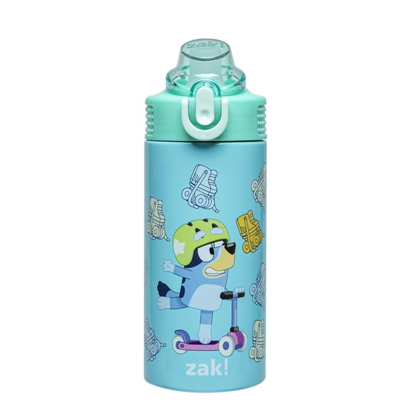 Botella de agua Zak Designs Bluey Sage Kids de acero inoxidable de 400 ml