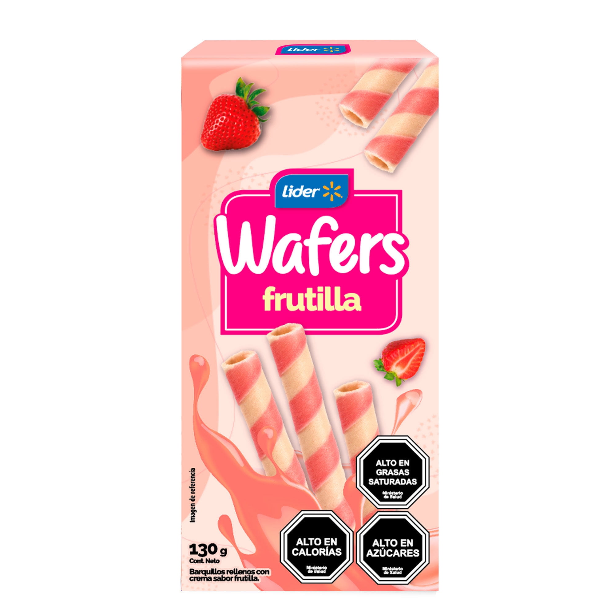 Wafers Sabor Frutilla 130 g Lider