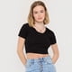 thumbnail image 3 of Polera Mujer Manga Corta Cuello Redondo Negro Corona, 3 of 5