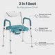 thumbnail image 4 of Asiento de inodoro elevado PELEGON con asas, 400 libras, gris, 4 of 9