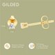 thumbnail image 4 of Pendiente GILDED 1/10 ct diamante cultivado en laboratorio, chapado en oro de 14K, 4 of 8