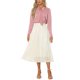 thumbnail image 2 of Falda Midi Plisada Edición INSPIRE CHIC para Mujer con Cintura Elástica Faldas Casuales de Acordeón XS Blanca, 2 of 6
