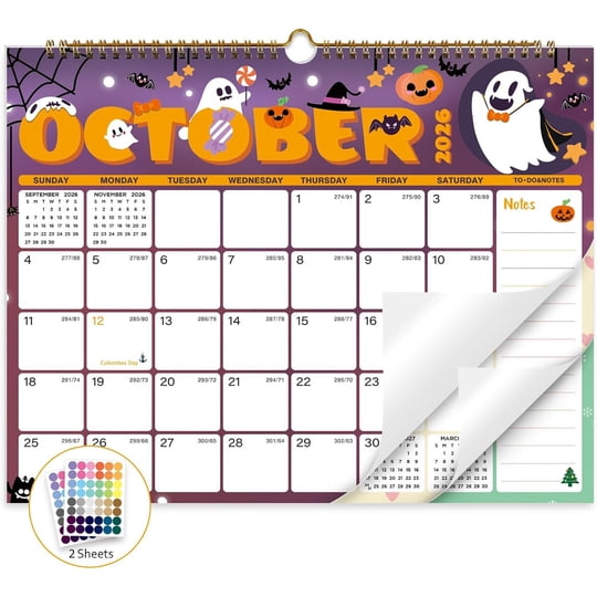 Calendario De Pared Xisido De 18 Meses, Julio De 2026 A Diciembre De 2027