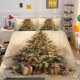 thumbnail image 1 of Christmas Tree Gifts Santa Claus Quilt Duvet Cover Set Home Textiles3-Piece Bedding Set, 1 of 5