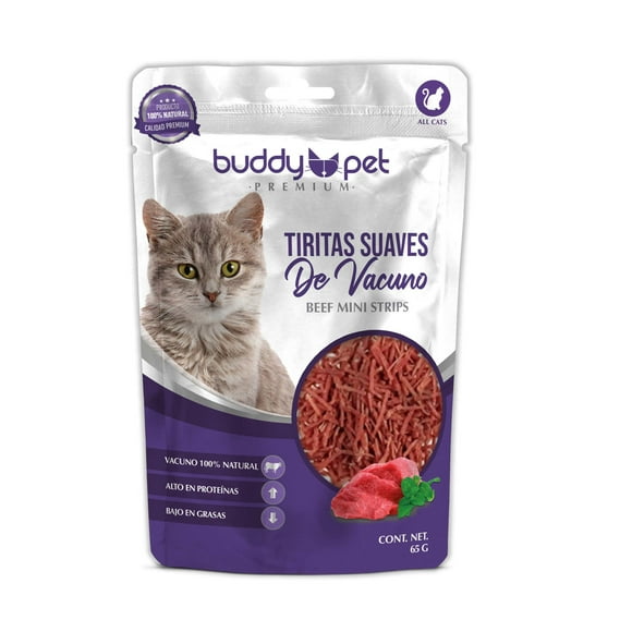 Alimento Húmedo para Gato Tiritas Suaves de Vacuno, 65 g