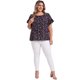 thumbnail image 2 of GRACE & GRANDEUR Blusas de Mujer Tallas Grandes Estampado Floral Cuello Redondo Volantes de Doble Capa Manga Corta Verano 4X Azul Oscuro, 2 of 7