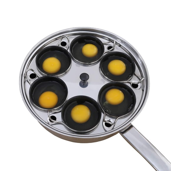 Sartén para escalfar huevos CozyKit, acero inoxidable, 6 tazas, inducción