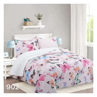 Genérico - Cubrecama Sherpa 1.5 Plazas - Palo Rosa Mariposa M902