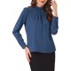 thumbnail image 4 of INSPIRE CHIC Blusa de Chifón de Otoño Invierno con Cuello Alto para Mujer, Camisa de Manga Larga Casual de Negocios M Azul Marino, 4 of 6