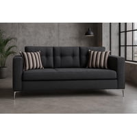 Colbox - Sofá Astra 3 Cuerpos-Met Tela Gris Oscuro