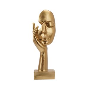 Magideal - Estatua De Arte De Cara De Mujer/Figura Abstracta Adorno Artesanal/Estatua Coleccionable/Estatuas De Pensador Para Sala De Estudio, Dormitorio, Escrit Dorado