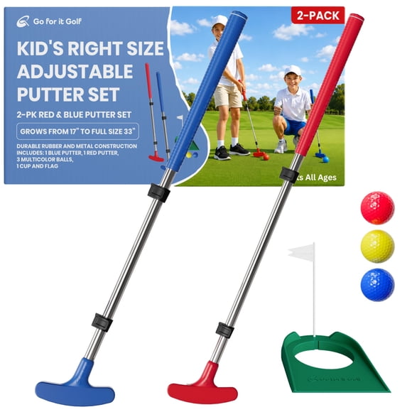 Putter Go For It Golf 43‑89 cm Azul y Rojo, Pack de 2