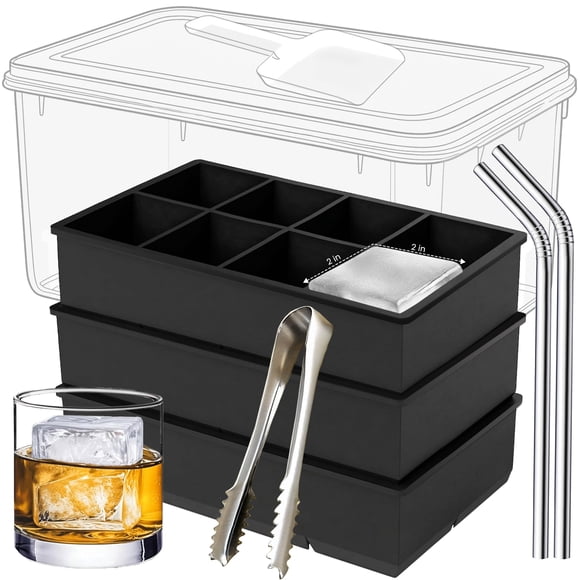 Bandeja para cubitos de hielo Cozy Kitchen 5 cm negra - paquete de 3
