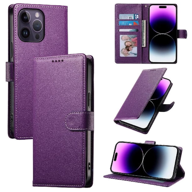 Funda Para Iphone 14 Pro Max – Cuero Premium, 3 Ranuras Para Tarjetas, Protección Contra Impactos