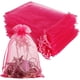 thumbnail image 1 of 100 bolsas de oganza transparentes de color rosa intenso de 5 x 7 pulgadas, bolsas con cordón para regalos de boda, bolsas de joyería, bolsas de malla para dulces, regalos de San Valentín, 1 of 5