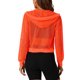 thumbnail image 3 of INSPIRE CHIC Chaqueta con puños acanalados de Halloween para mujer, sudadera con capucha, chaqueta bomber de malla M Naranja, 3 of 6