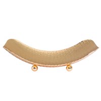 Vgo - Bandeja Metálica Dorada 20X13X5 Cm