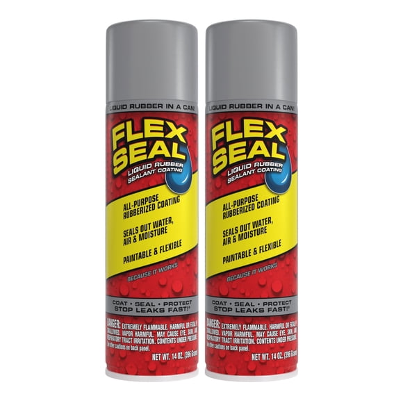 Sellador en aerosol Flex Seal, goma impermeable gris, 400 ml, paquete de 2