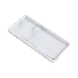 Bothyi - Bandeja De Tocador De Baño De Cerámica Rectángulo Clásico Para Comedor Boda Hogar Gris Pequeño