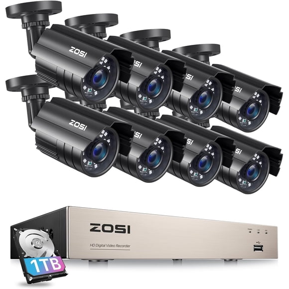 Sistema de cámaras de seguridad ZOSI 3K Lite 8CH con 8 cámaras 1080p