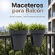 thumbnail image 4 of Set 2 Maceteros Colgante Para Balcon Terraza Jardin Plastico negro, 4 of 9