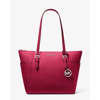 Bolso Tote Michael Kors Charlotte Grande Cuero Saffiano Frambuesa Oscura