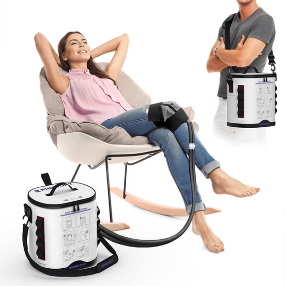 Máquina de terapia de frío KINRYOPY para rodilla 38 cm, bomba silenciosa con temporizador