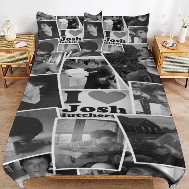 Josh Hutcherson Bedding Set Duvet Cover Comfortable and Lightweight Cartoon Bedding 3 Piece Bed Set