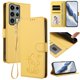 thumbnail image 2 of Carcasa Billetera de Cuero Sintético para Samsung Galaxy S23 Ultra, Amarillo, 2 of 6