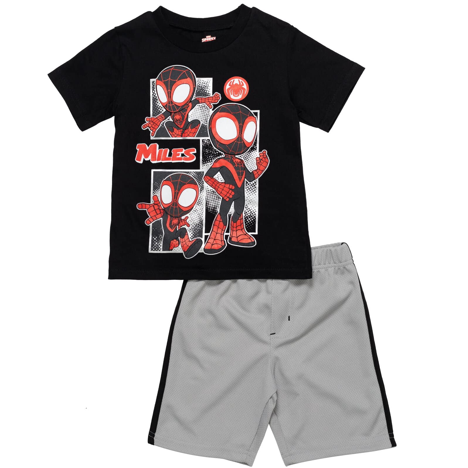 Conjunto Infantil De Remera Y Shorts Marvel Spidey Miles Morales