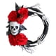 thumbnail image 3 of Corona De Esqueleto De Halloween, Corona De Calavera Para Puerta Delantera, Para El Hogar, Fiesta De Terror, Patio, 3 of 5