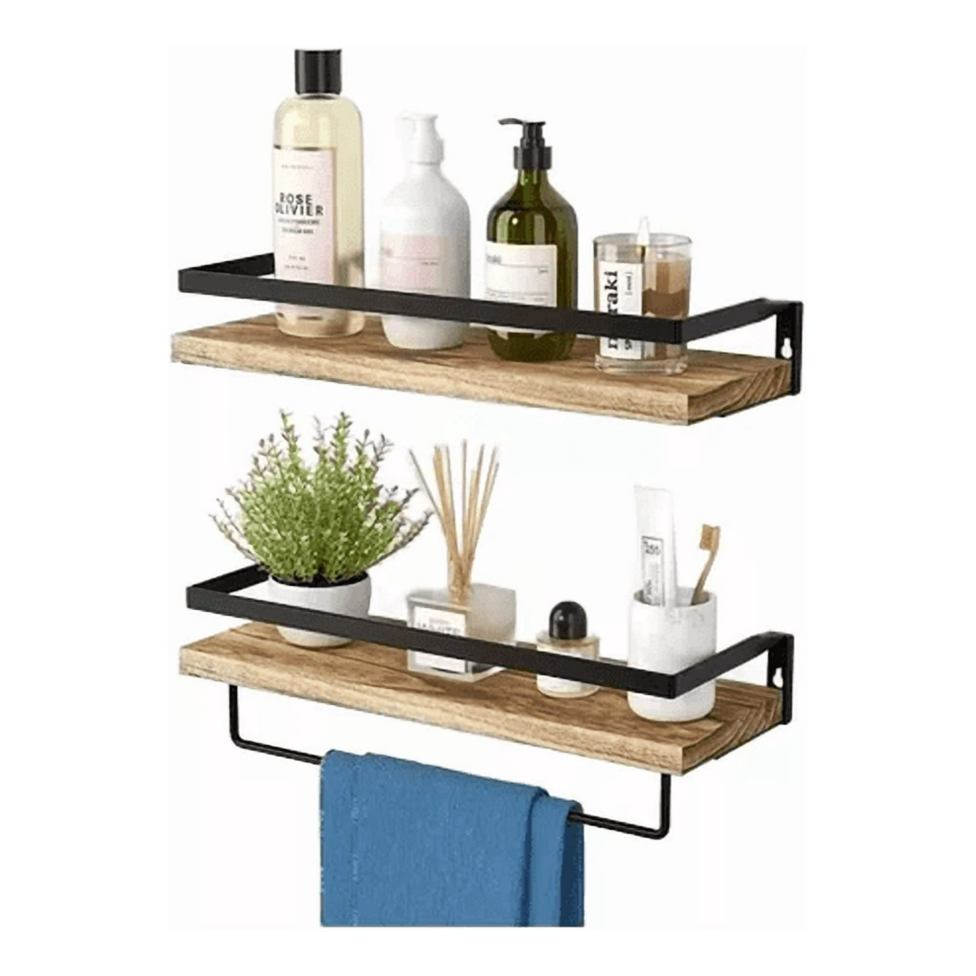 Genérico - Repisas Flotantes De Madera Modernas Kit 2 Café