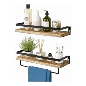 Genérico - Repisas Flotantes De Madera Modernas Kit 2 Café