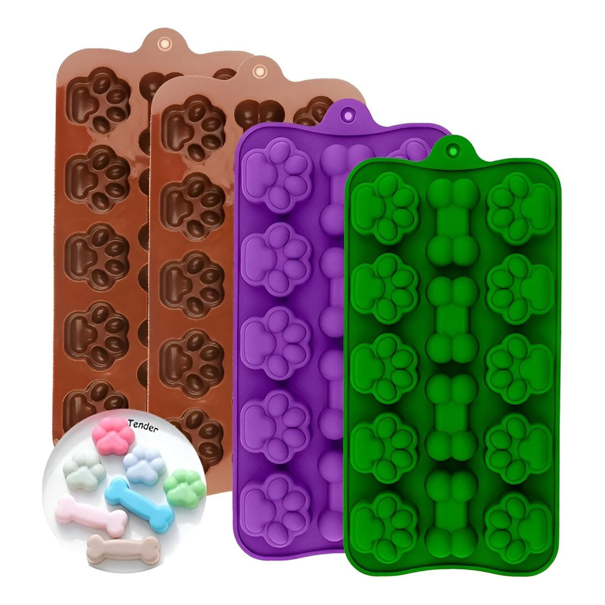 Pasteleriuscl - Set 4 Moldes Reposteria Molde Silicona Molde Helados Mascota Multicolor/ Moldes De Chocolate / Molde