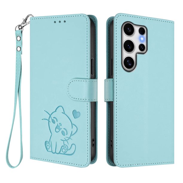Carcasa Billetera de Cuero Sintético para Samsung Galaxy S25 Ultra, Verde Claro