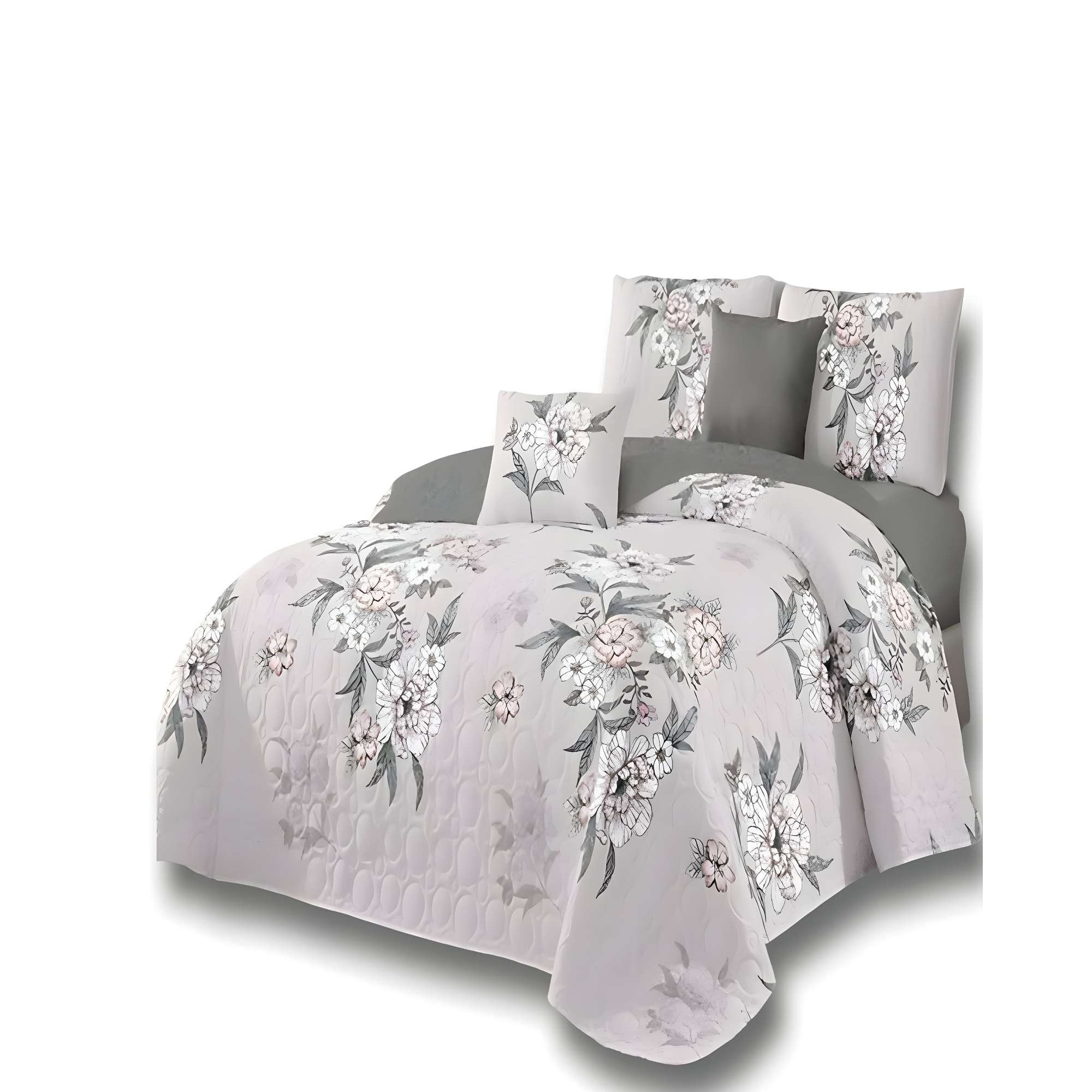 Genérico - Quilt De Verano King Diseño Flores Blanco