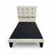 thumbnail image 1 of Cama Plaza y Media Con Respaldo y base de 105 X 190cm Tapizada en Lino Blanco, 1 of 5